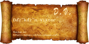 Dékán Viktor névjegykártya