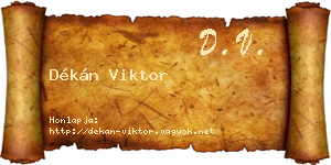 Dékán Viktor névjegykártya